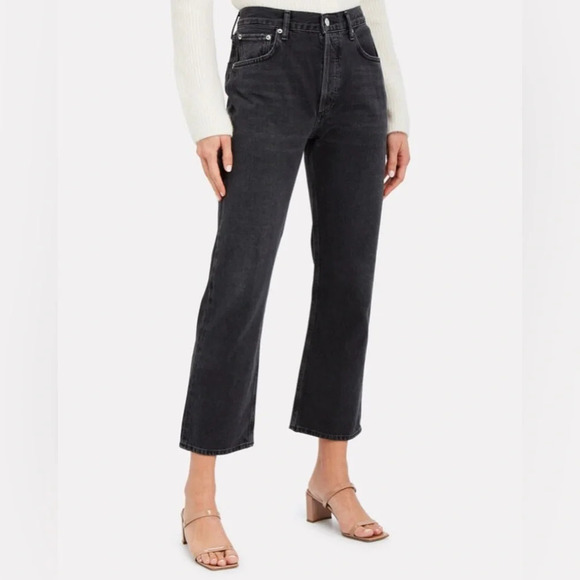 Agolde Black Ankle Cropped Jeans - Picture 1 of 9
